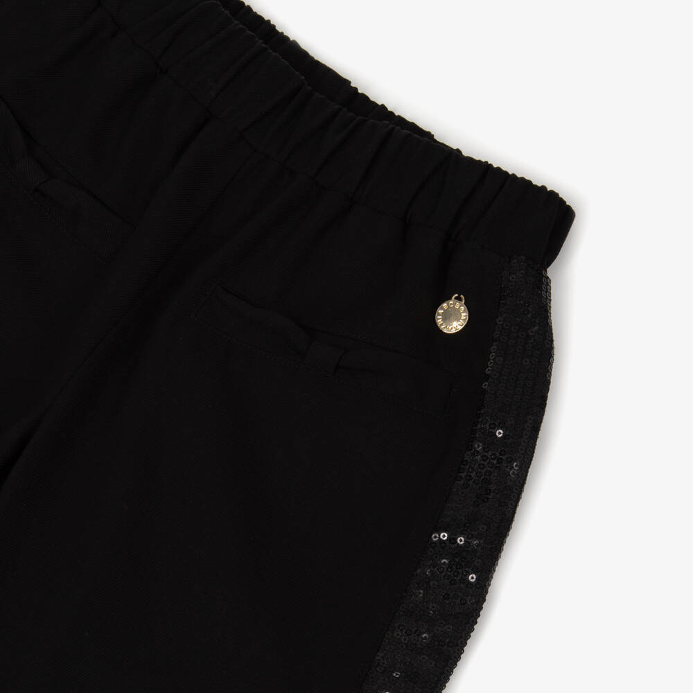 BCBGMAXAZRIA-Black Sequin Side Trim Trousers | Childrensalon Outlet