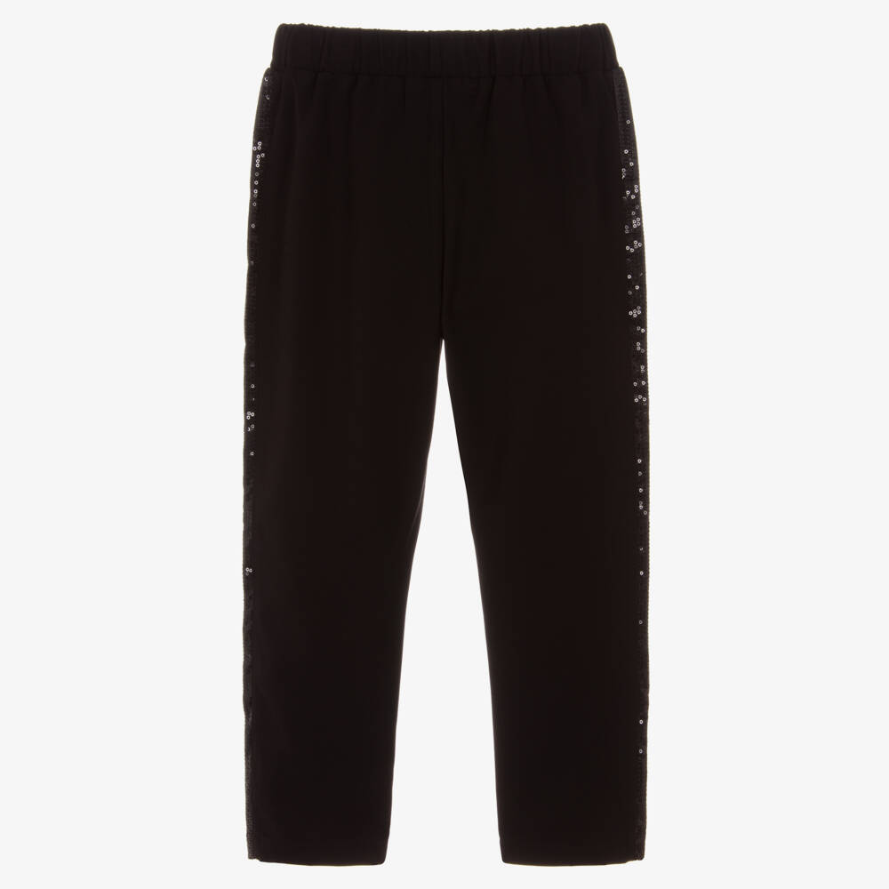 BCBGMAXAZRIA-Black Sequin Side Trim Trousers | Childrensalon Outlet