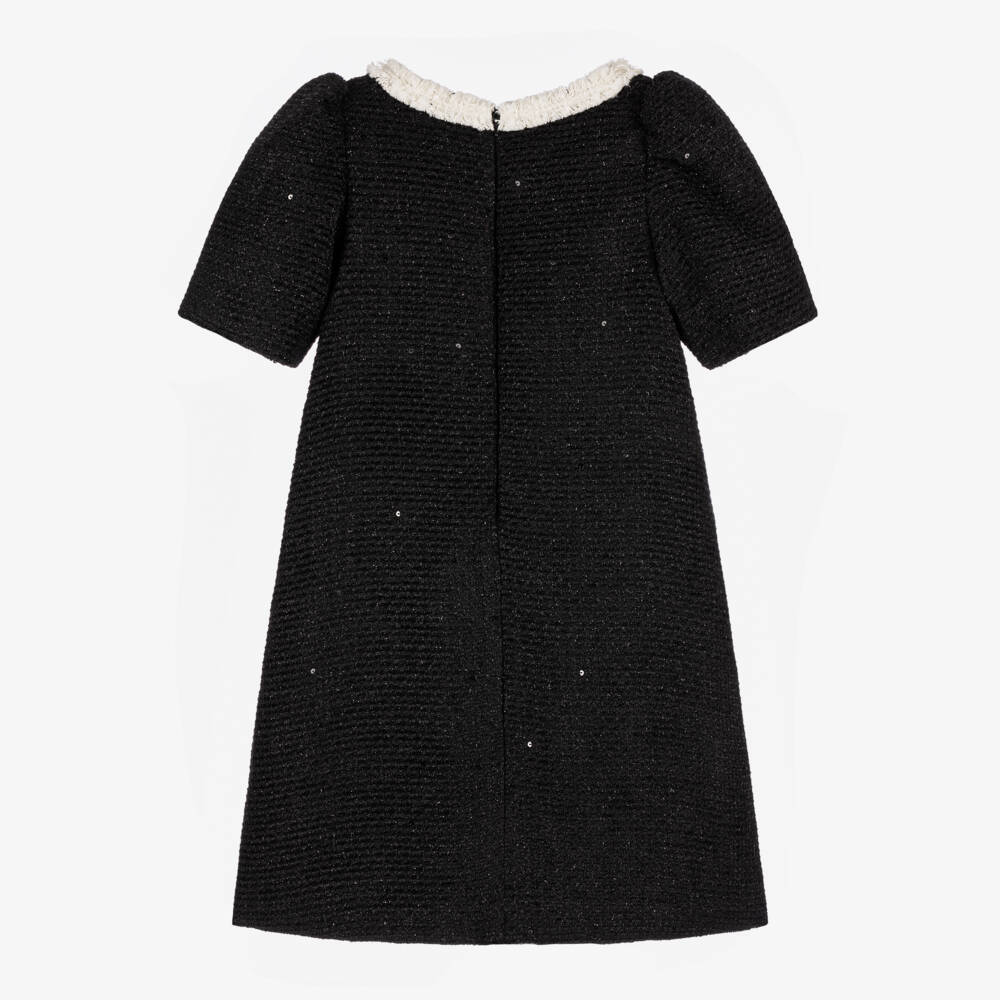 BCBGMAXAZRIA-Elegant Girls Midnight Sequin Tweed Dress | Childrensalon Outlet