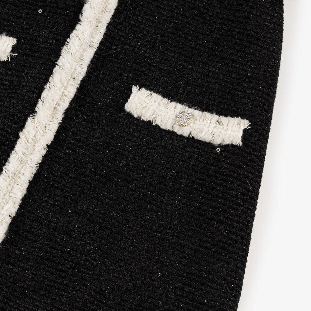 BCBGMAXAZRIA-Elegant Girls Midnight Sequin Tweed Dress | Childrensalon Outlet