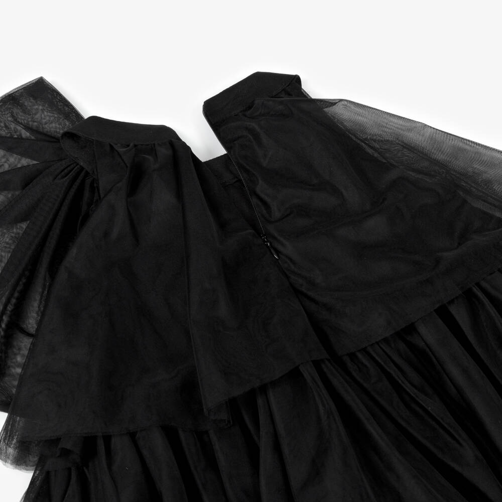 BCBGMAXAZRIA-Girls Black Tiered Tulle Halter Neck Dress | Childrensalon Outlet
