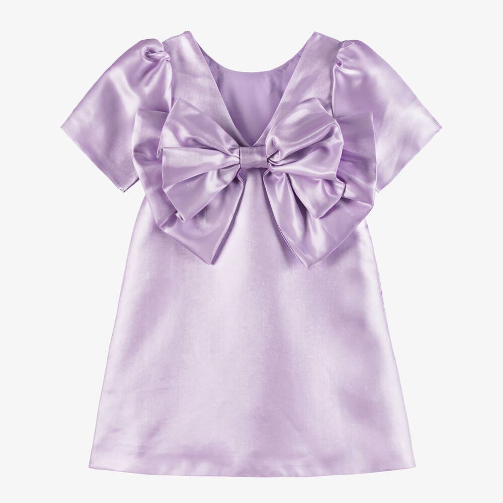 BCBGMAXAZRIA-Girls Glossy Lilac Satin Dress | Childrensalon Outlet