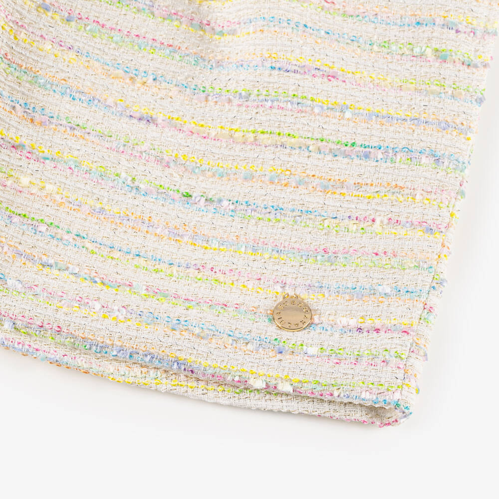 BCBGMAXAZRIA-شورت تويد عاجي وملون للبنات | Childrensalon Outlet