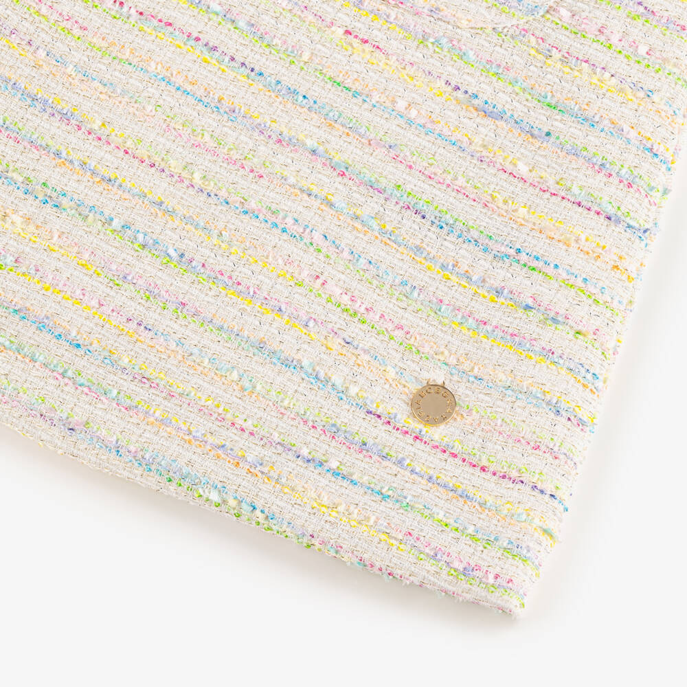 BCBGMAXAZRIA-فستان تويد عاجي وملون للبنات | Childrensalon Outlet