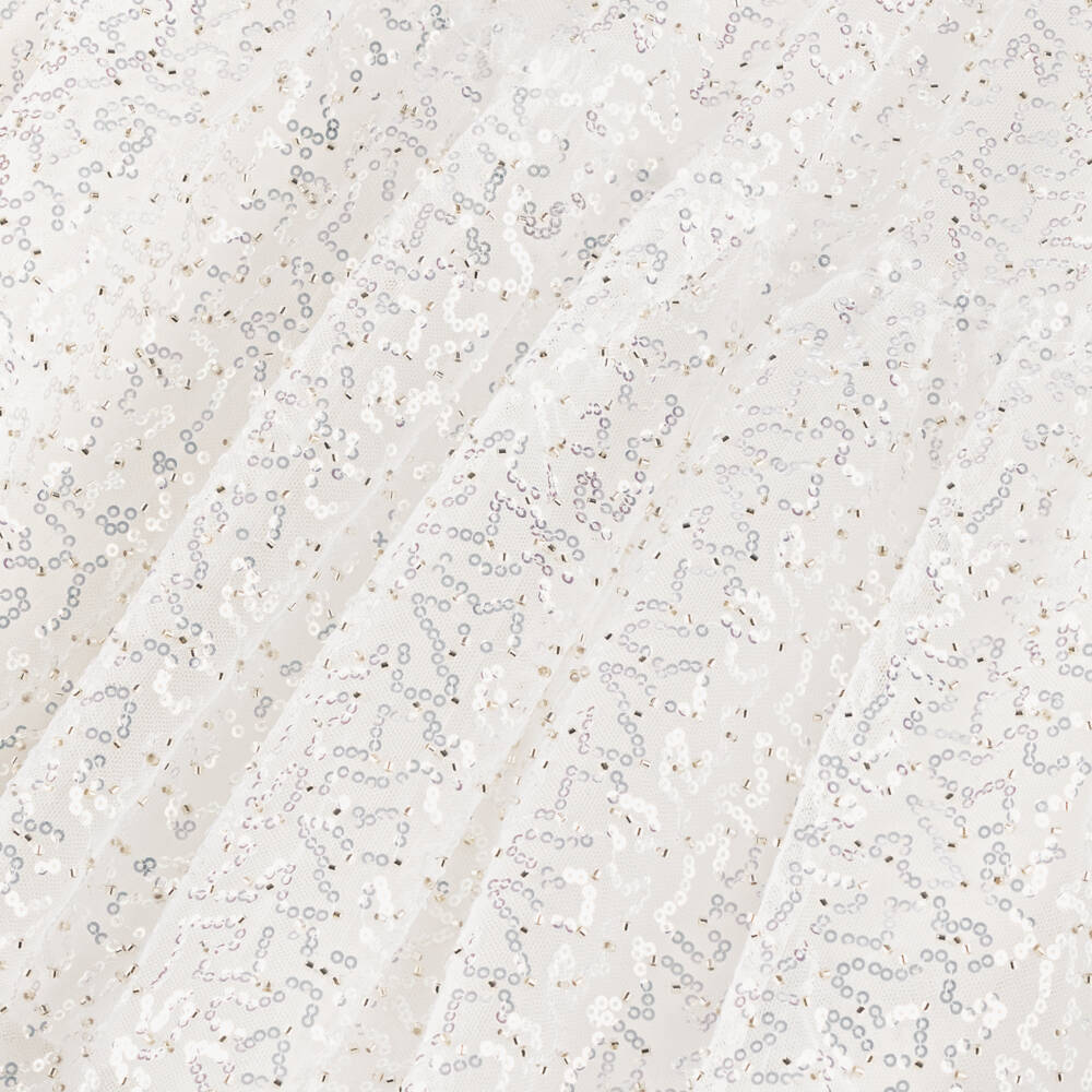 BCBGMAXAZRIA-فستان تول عاجي براق للبنات | Childrensalon Outlet