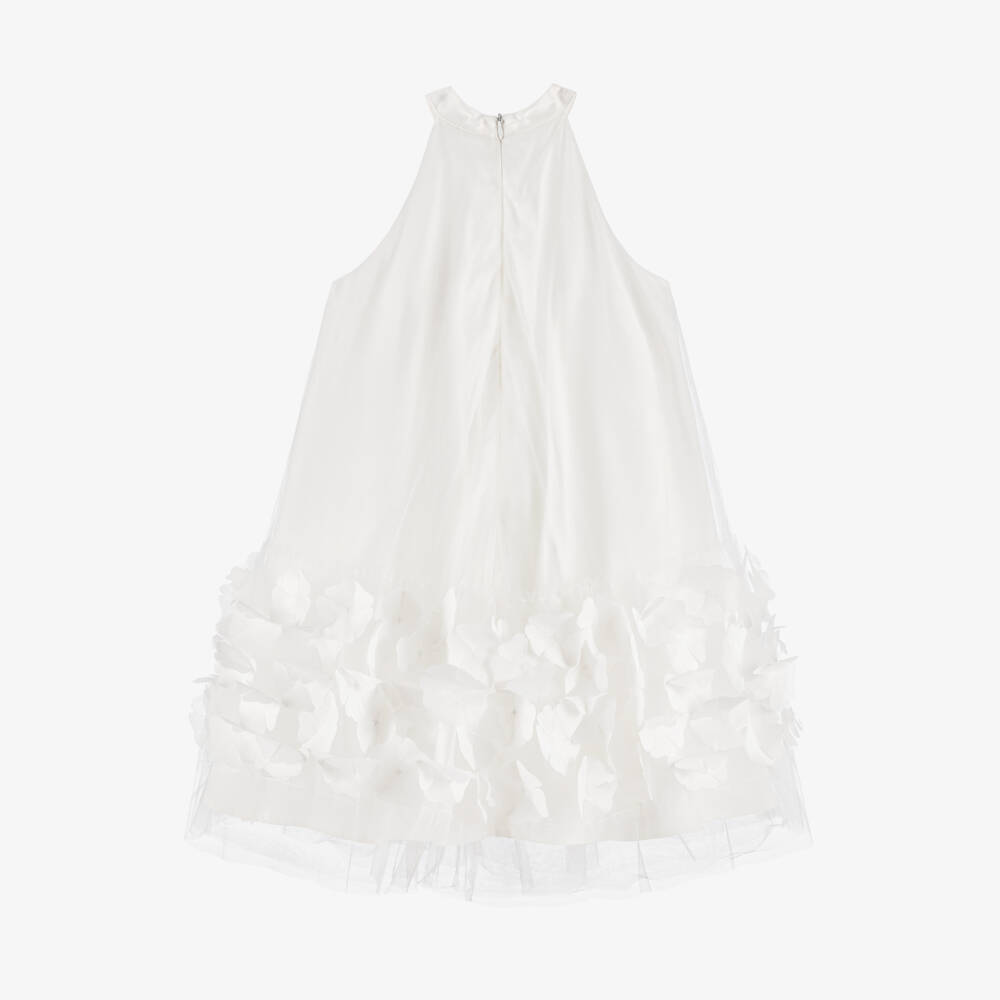 BCBGMAXAZRIA-Girls Ivory Tulle Blossom Gown | Childrensalon Outlet