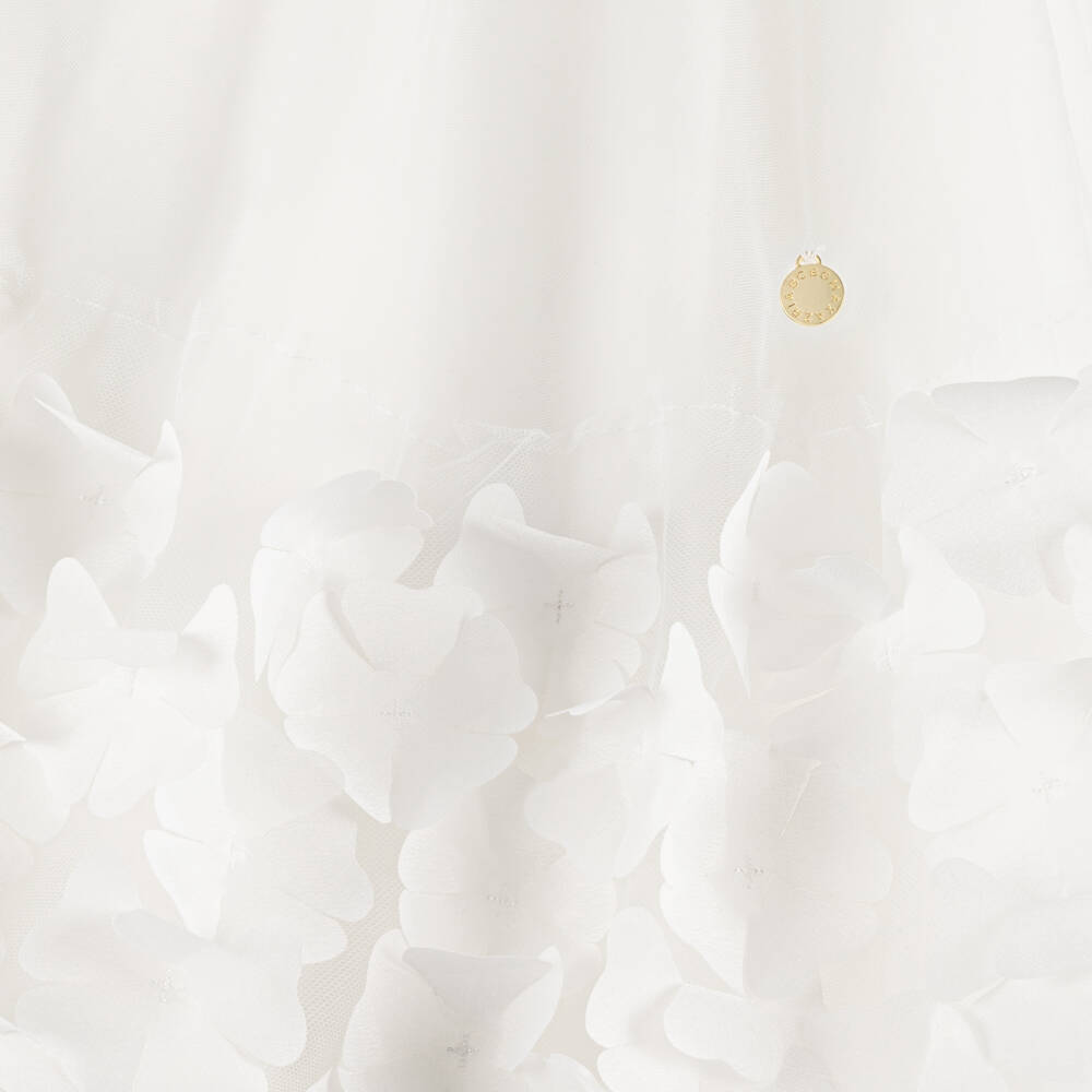 BCBGMAXAZRIA-Girls Ivory Tulle Blossom Gown | Childrensalon Outlet