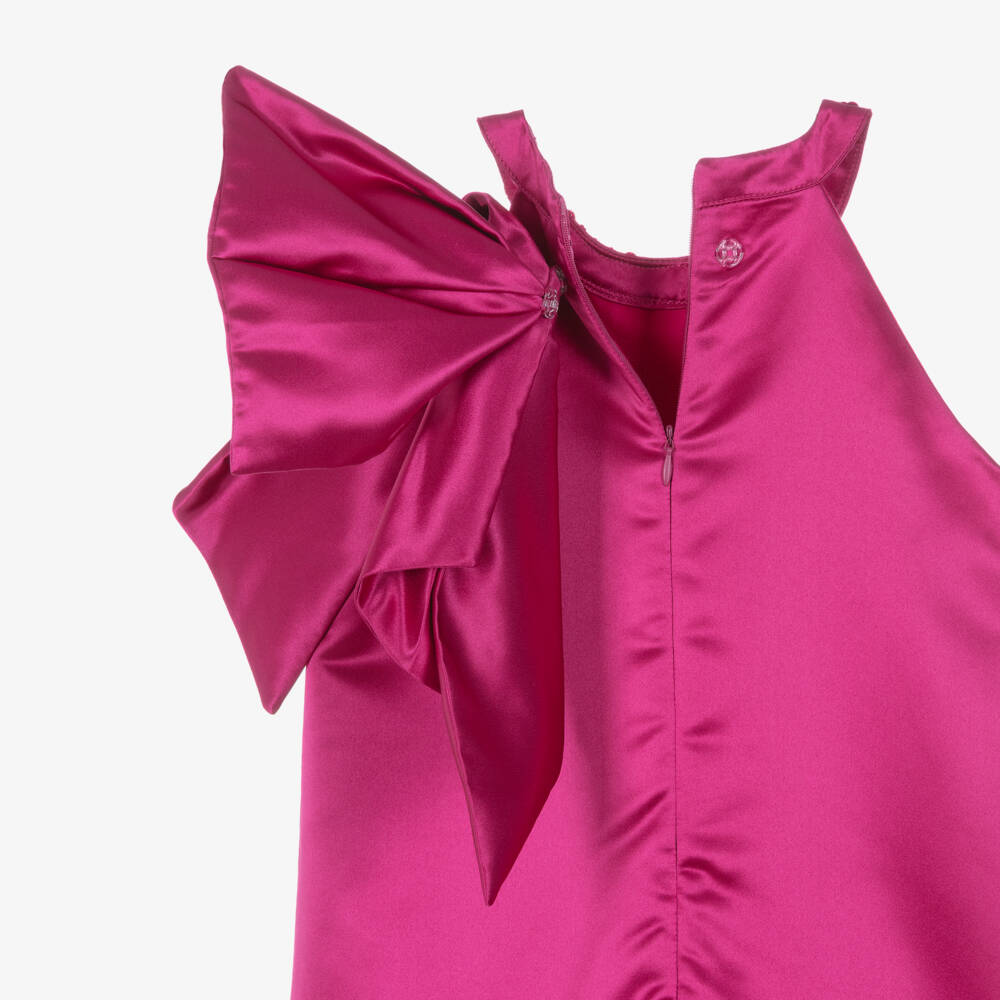 BCBGMAXAZRIA-Girls Pink Sequin Halter Neck Satin Dress | Childrensalon Outlet