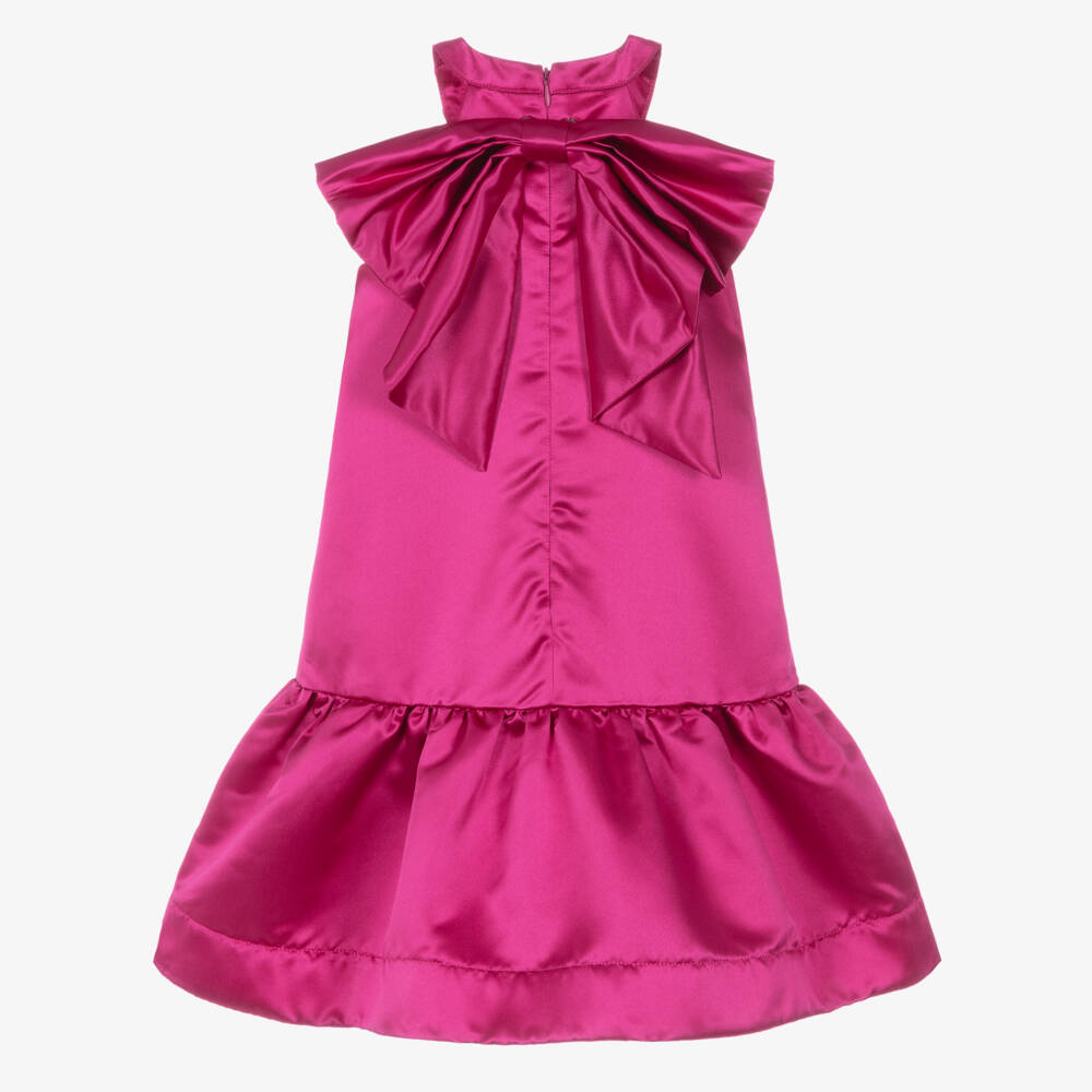 BCBGMAXAZRIA-Girls Pink Sequin Halter Neck Satin Dress | Childrensalon Outlet