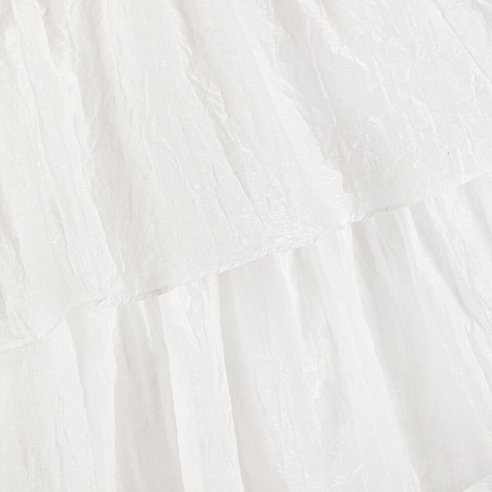 BCBGMAXAZRIA-Girls Shimmery White Tiered Ruffle Dress | Childrensalon Outlet