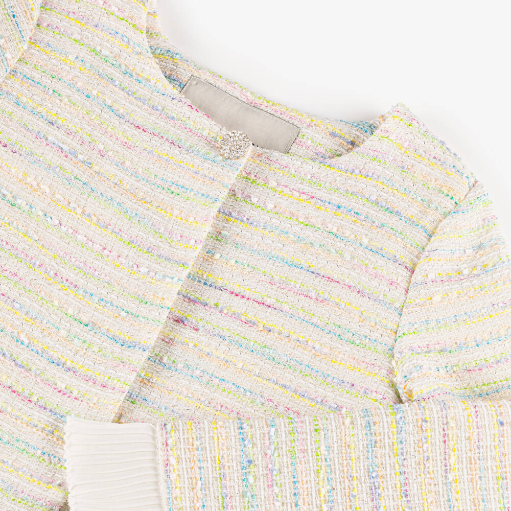 BCBGMAXAZRIA-Girls Sparkling Rainbow Tweed Jacket | Childrensalon Outlet