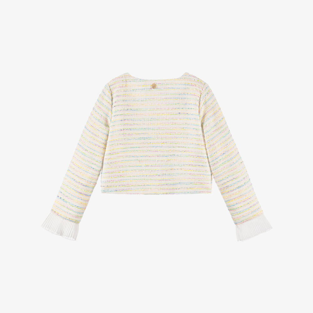 BCBGMAXAZRIA-Girls Sparkling Rainbow Tweed Jacket | Childrensalon Outlet