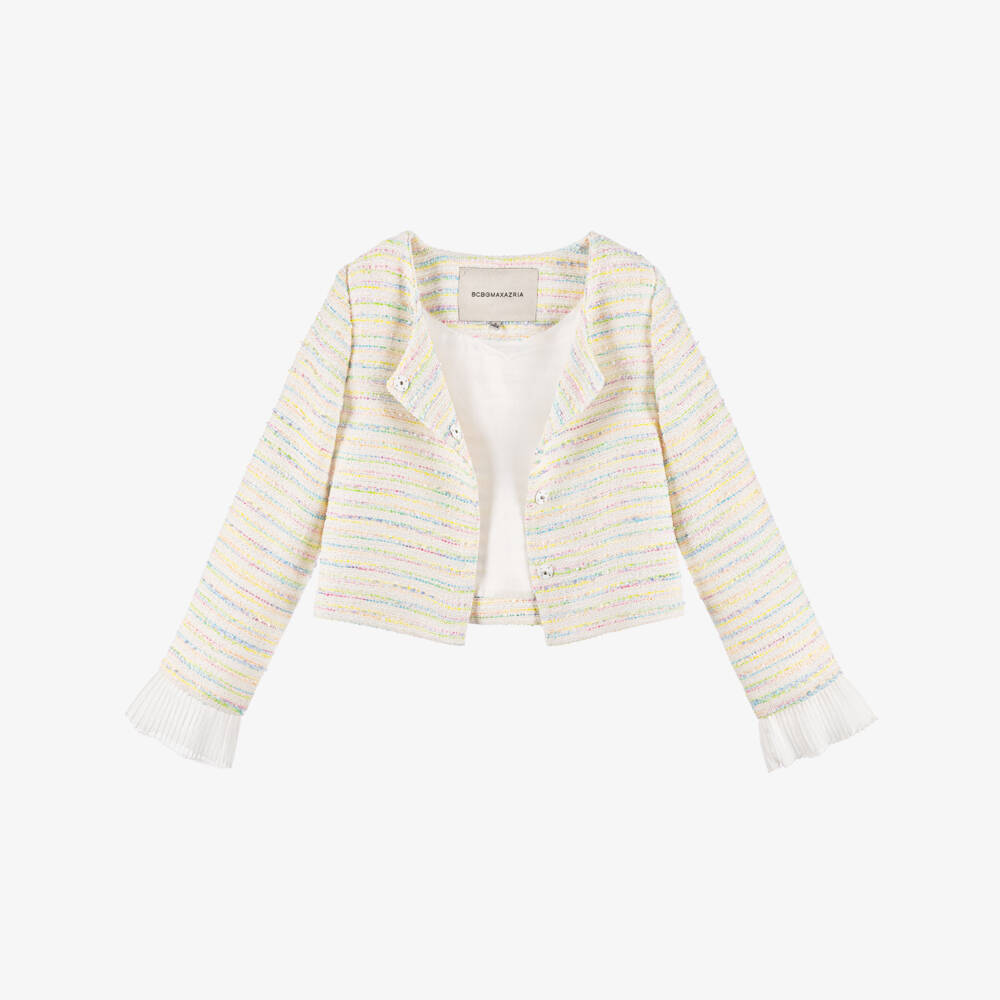 BCBGMAXAZRIA-Girls Sparkling Rainbow Tweed Jacket | Childrensalon Outlet