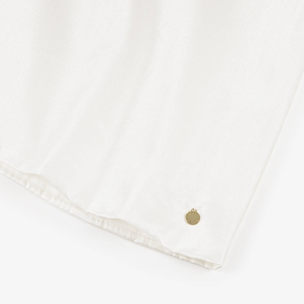 BCBGMAXAZRIA-فستان بناتي أبيض من الساتان والتول بنقشة النجوم | Childrensalon Outlet