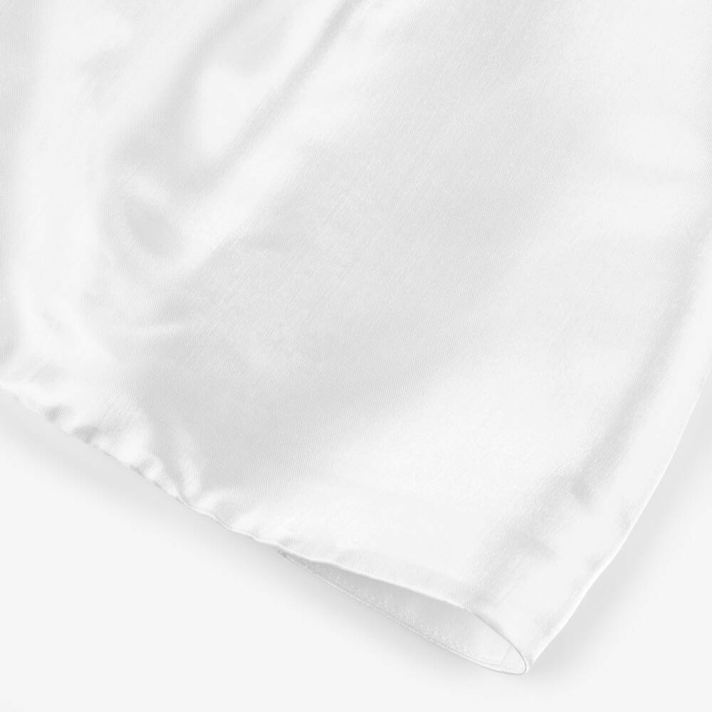 BCBGMAXAZRIA-Girls White Shimmery Satin Dress | Childrensalon Outlet