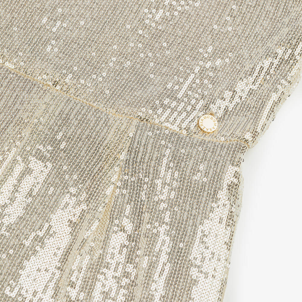BCBGMAXAZRIA-Gold Sequn Jumpsuit | Childrensalon Outlet