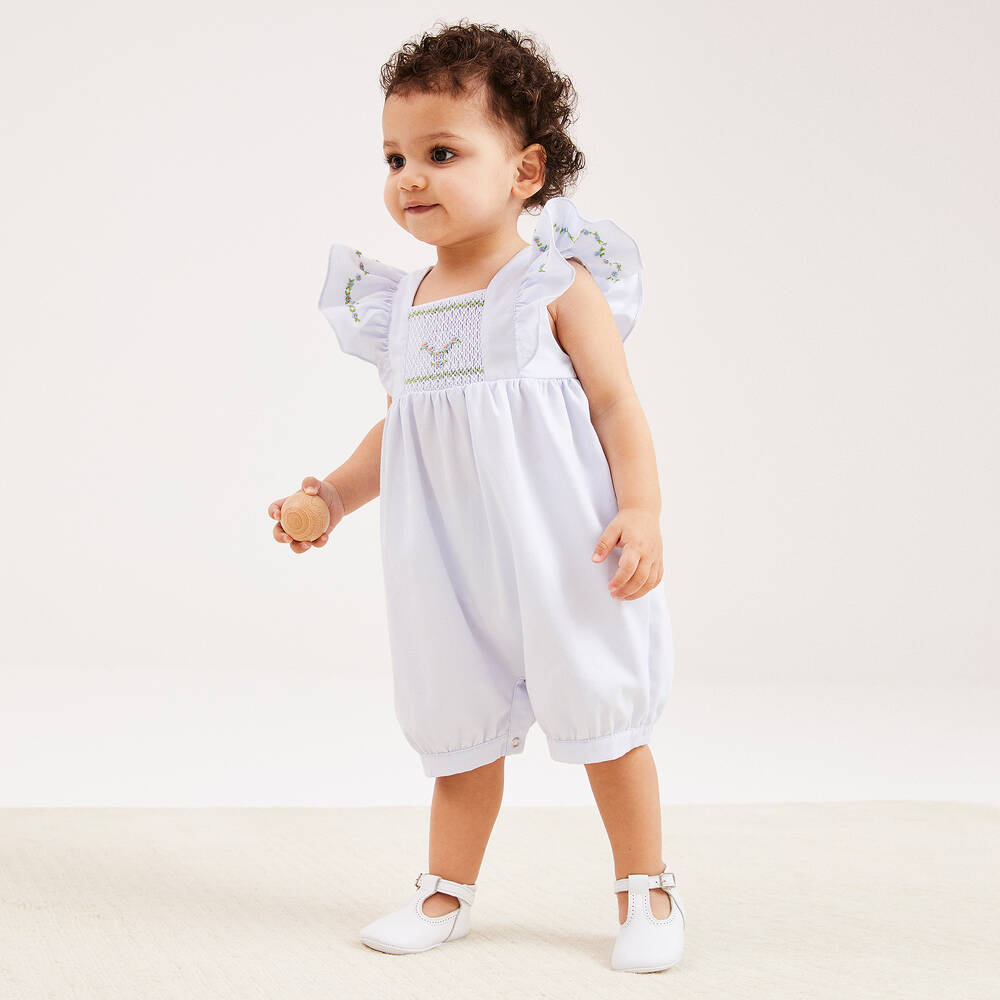 بياتريس آند جورج-بودي سوت تطريز سموكينغ مزيج قطن لون أزرق للمولودات | Childrensalon Outlet