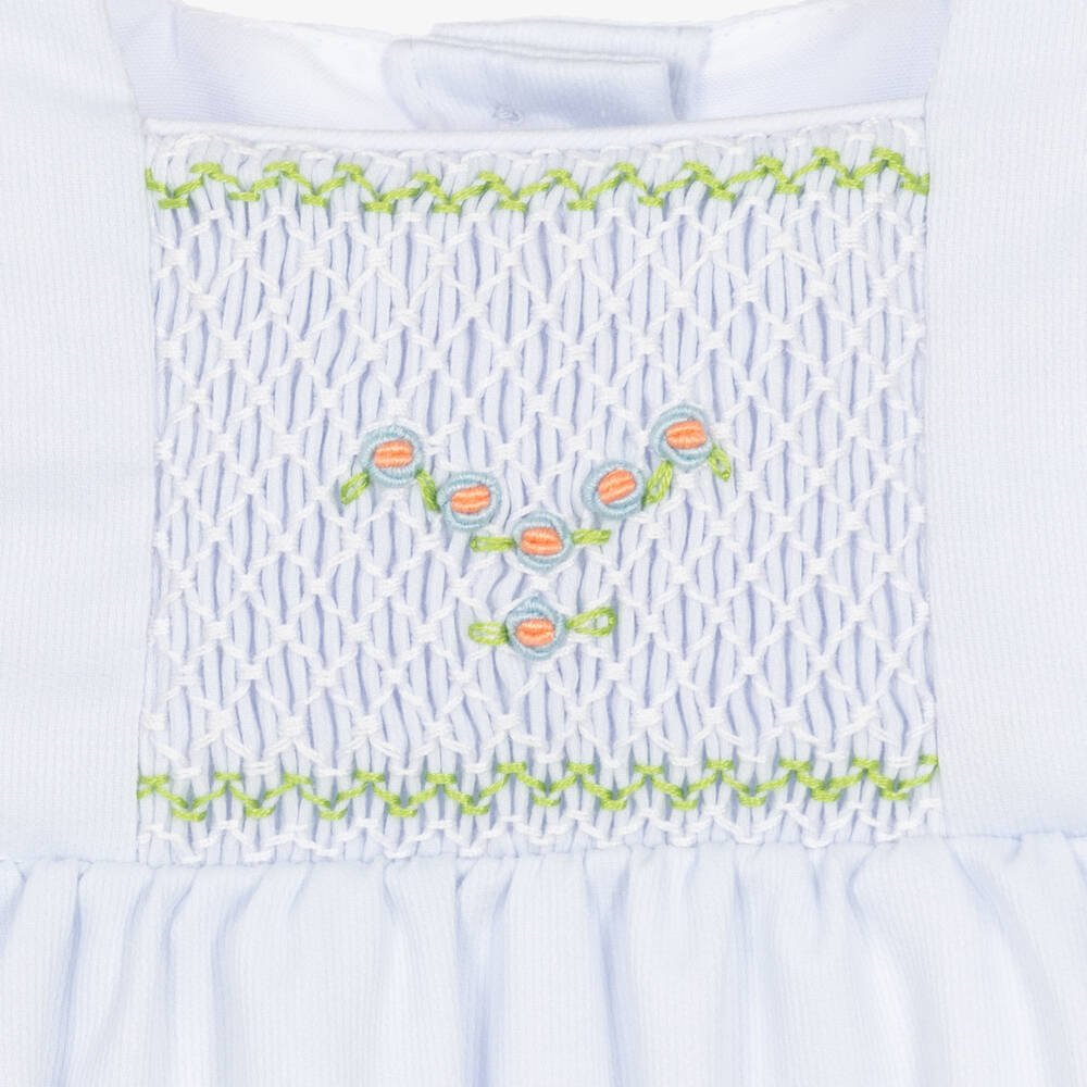 بياتريس آند جورج-بودي سوت تطريز سموكينغ مزيج قطن لون أزرق للمولودات | Childrensalon Outlet