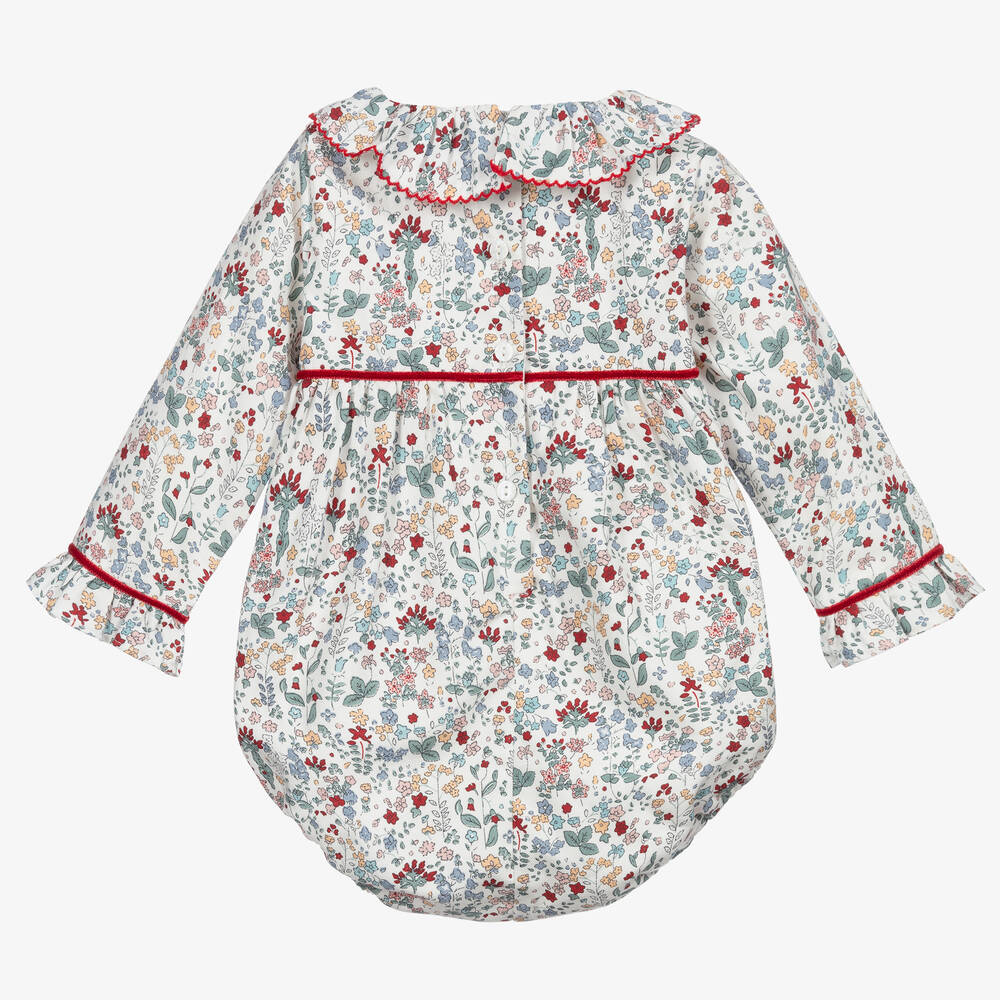 بياتريس آند جورج-بودي سوت أطفال بناتي قطن لون أخضر وأحمر | Childrensalon Outlet