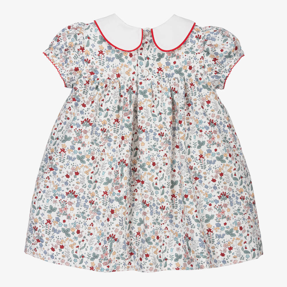 Beatrice & George-Зеленое хлопковое платье со сборками для малышек | Childrensalon Outlet