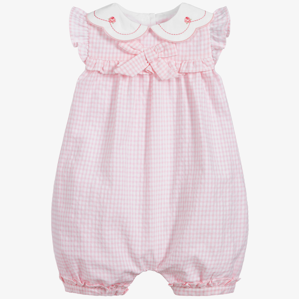 Beatrice & George - Baby Girls Pink Cotton Shortie | Childrensalon