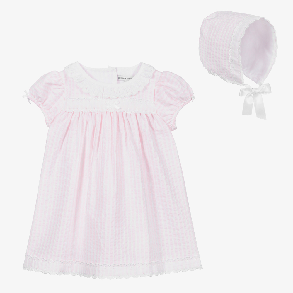Beatrice & George - Baby Girls Pink Dress Set | Childrensalon