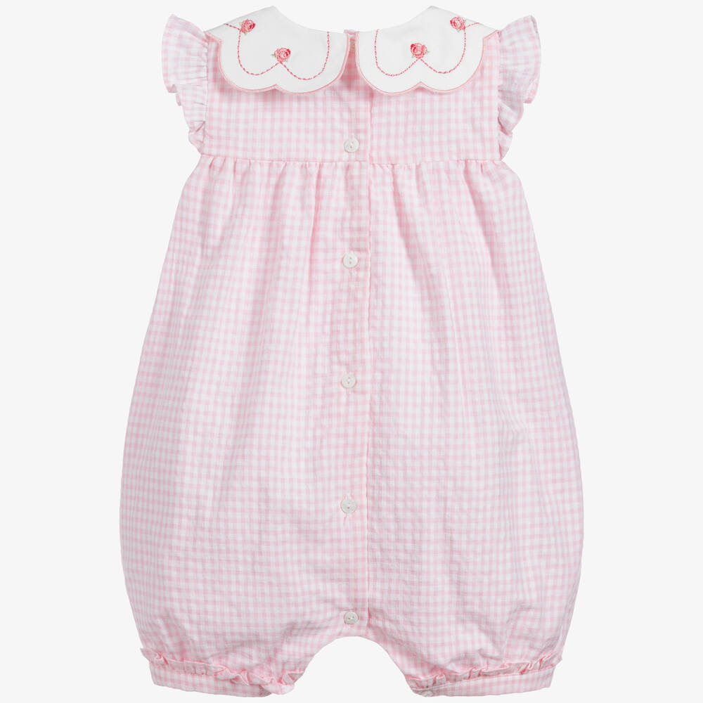 Beatrice & George-Розовый хлопковый песочник для девочек | Childrensalon Outlet