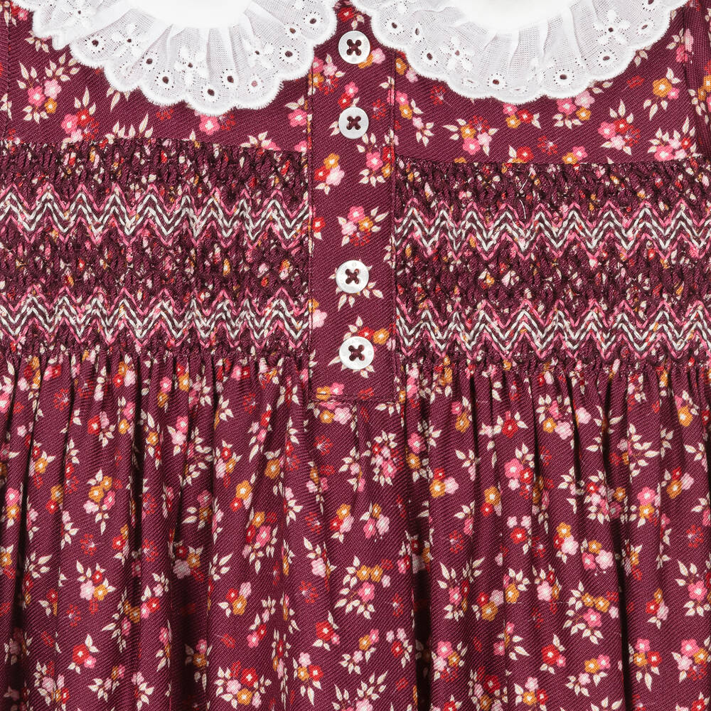 Beatrice & George-Красное платье в цветочек со сборками | Childrensalon Outlet