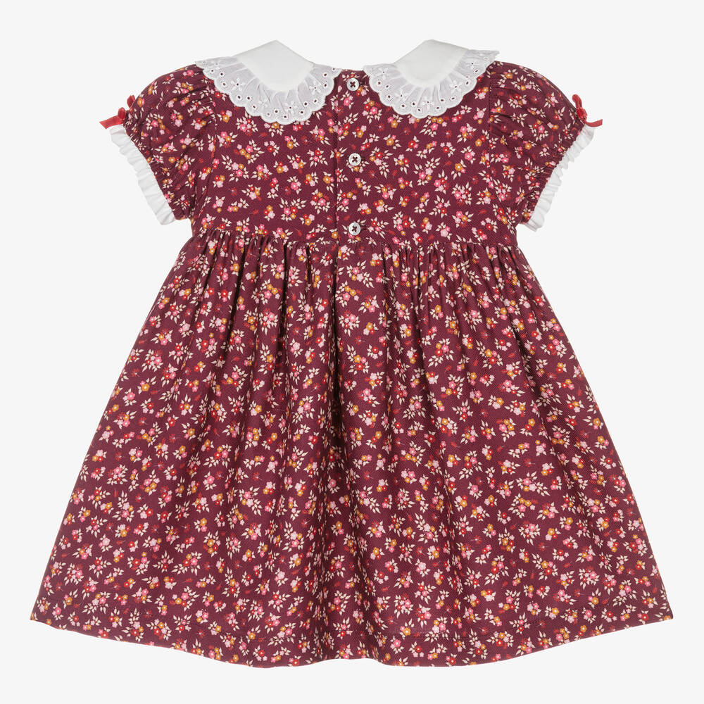 Beatrice & George-Красное платье в цветочек со сборками | Childrensalon Outlet