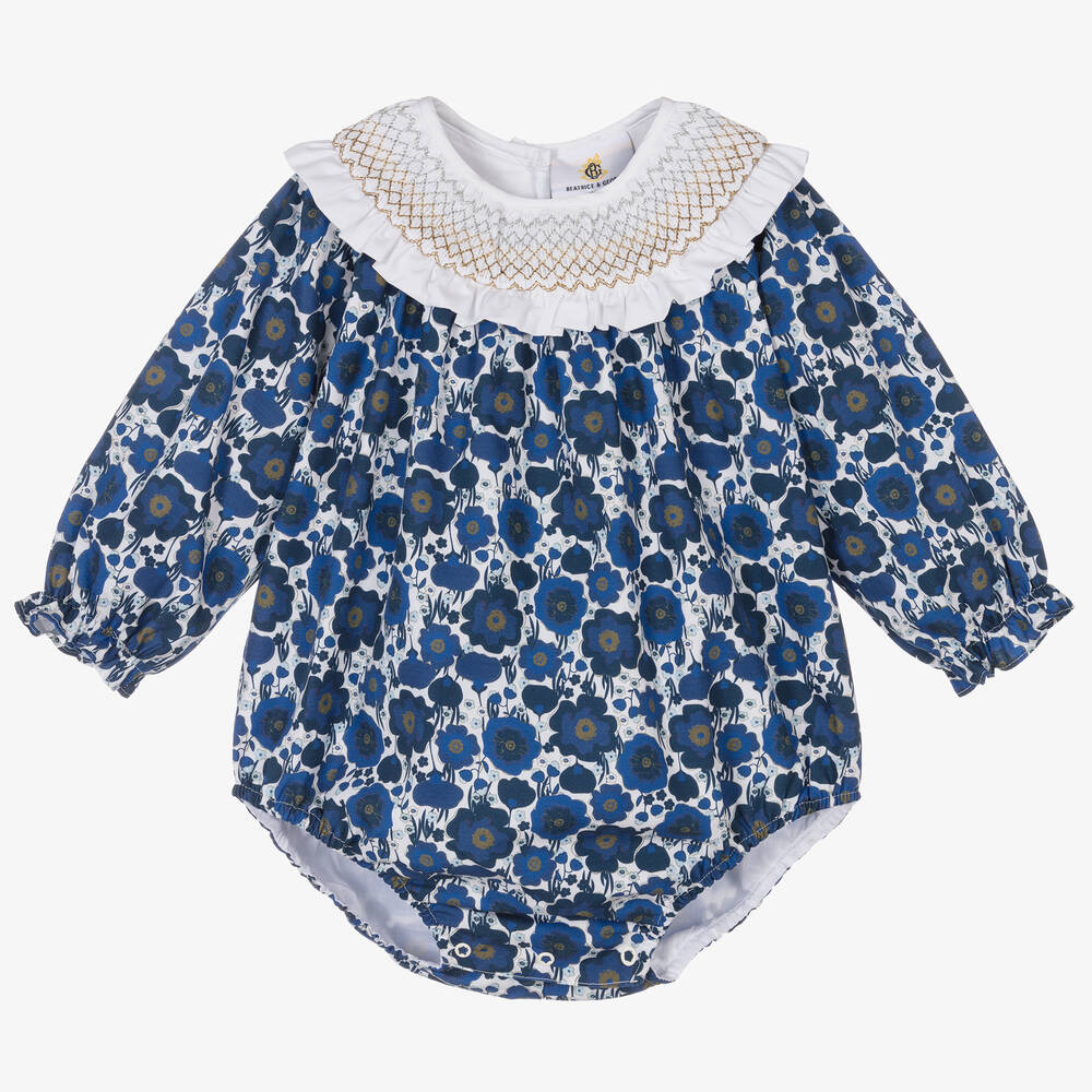 Beatrice & George X Childrensalon - Baby Girls Smocked Sybil Print Shortie | Childrensalon