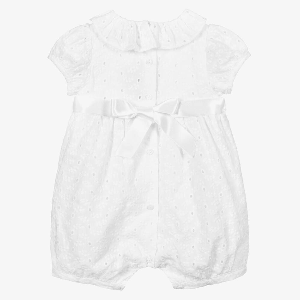 Beatrice & George-Baby Girls White Broderie Anglaise Shortie | Childrensalon Outlet