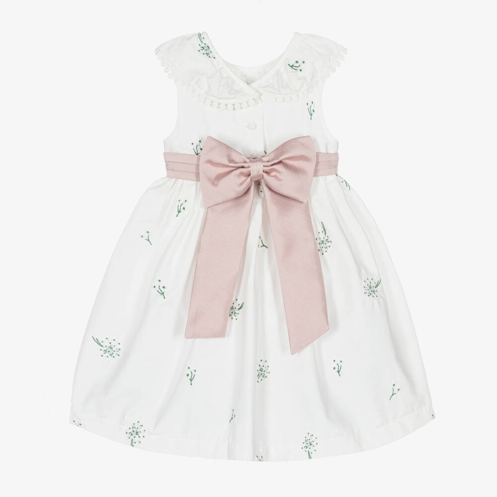 Beatrice & George-Белое платье c вышитыми цветами для малышек | Childrensalon Outlet