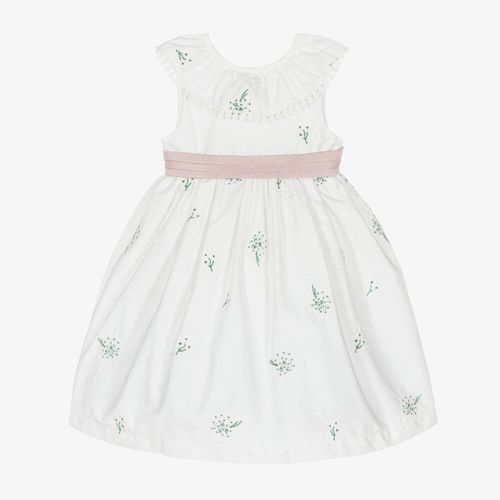 Beatrice & George-Белое платье c вышитыми цветами для малышек | Childrensalon Outlet