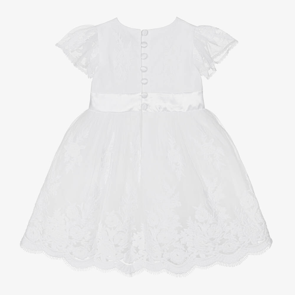 Beatrice & George-Белое платье из тюля с вышивкой для малышек | Childrensalon Outlet