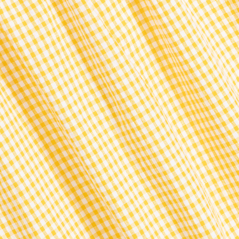 Beatrice & George-فستان أطفال بناتي نقشة مربعات لون أصفر وأبيض | Childrensalon Outlet