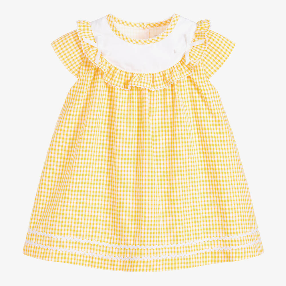 Beatrice & George-Желтое хлопковое платье для девочек | Childrensalon Outlet