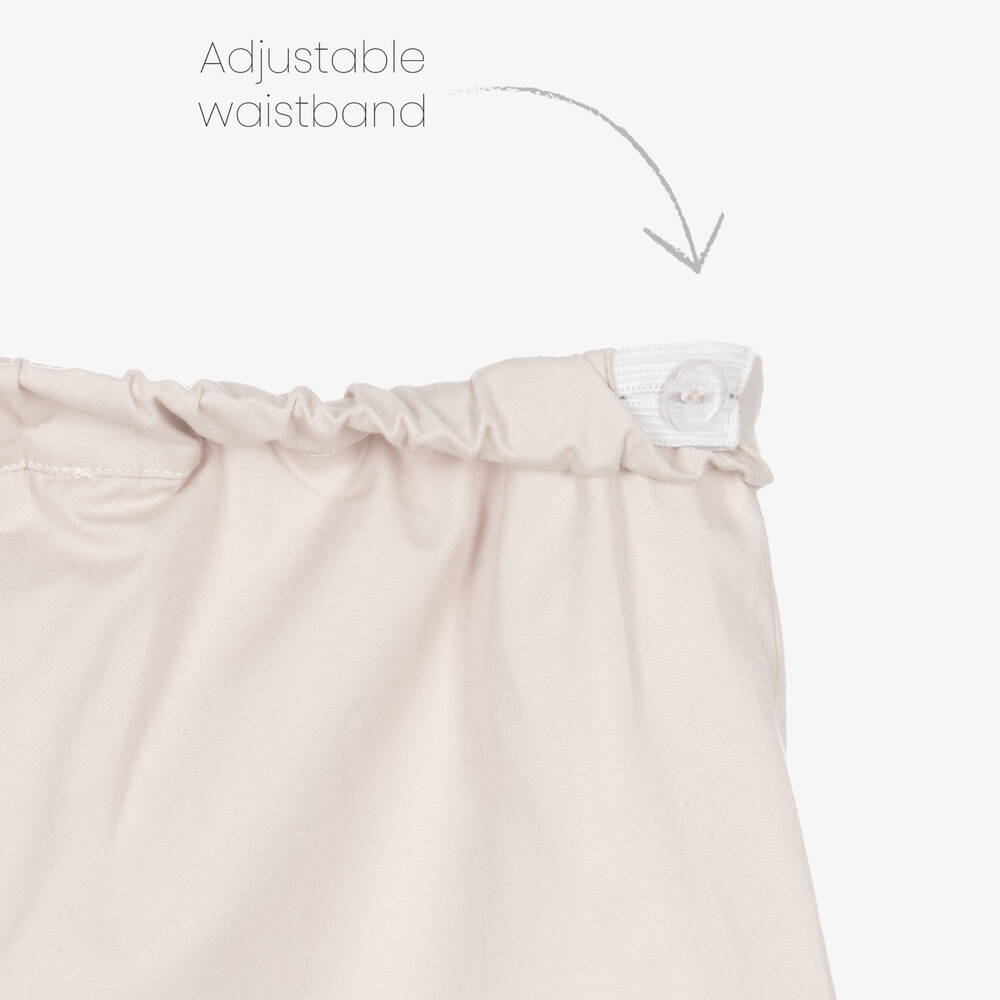 Beatrice & George-Белая рубашка поло и бежевые шорты из хлопка | Childrensalon Outlet