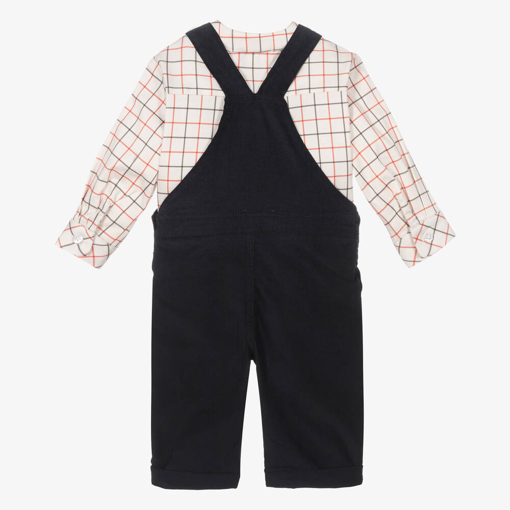 بياتريس آند جورج-طقم دانغريز أطفال ولادي قطن بوبلين لون كحلي | Childrensalon Outlet