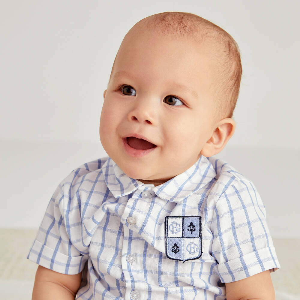 بياتريس آند جورج-بِدلة رسمية أطفال ولادي قطن لون أزرق | Childrensalon Outlet