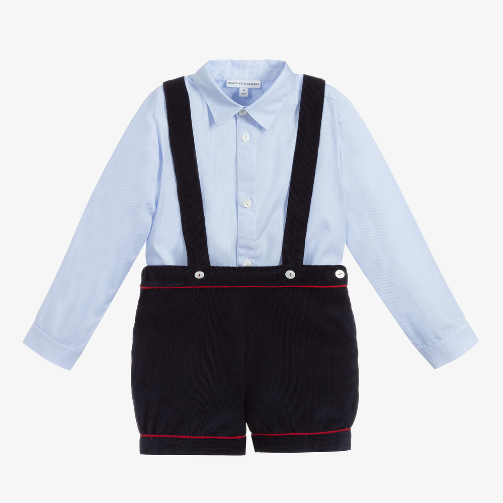 Beatrice & George - Blaue Baumwollshorts (Jungen) | Childrensalon