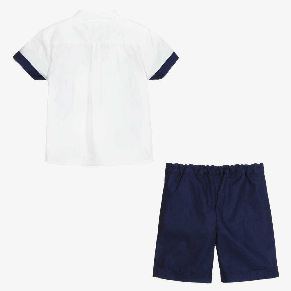 Beatrice & George-Комплект белого и темно-синего цвета с шортами | Childrensalon Outlet