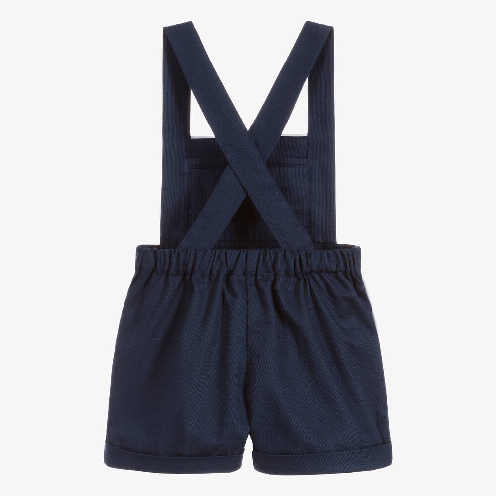 Beatrice & George-Синий присборенный полукомбинезон для мальчиков | Childrensalon Outlet