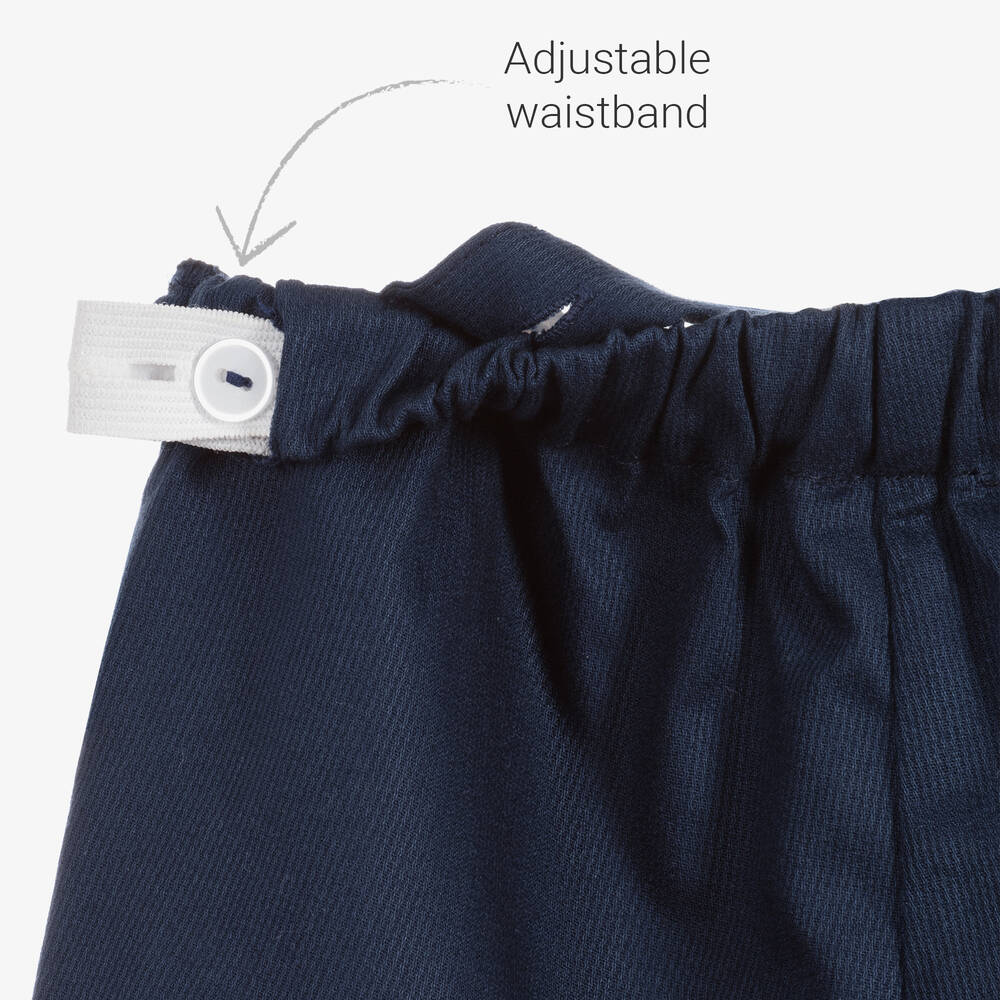 Beatrice & George-Синий присборенный полукомбинезон для мальчиков | Childrensalon Outlet