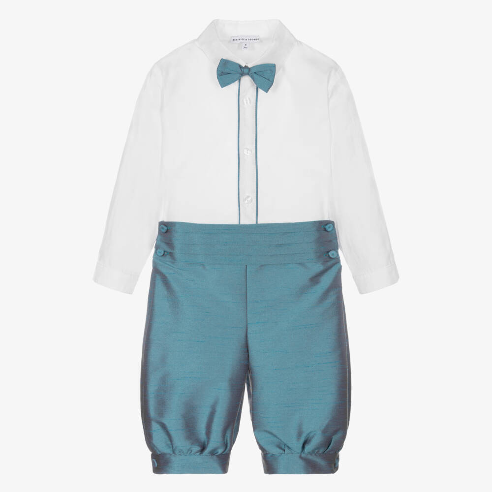 Beatrice & George-Boys Blue Knickerbocker Shorts Set  | Childrensalon Outlet