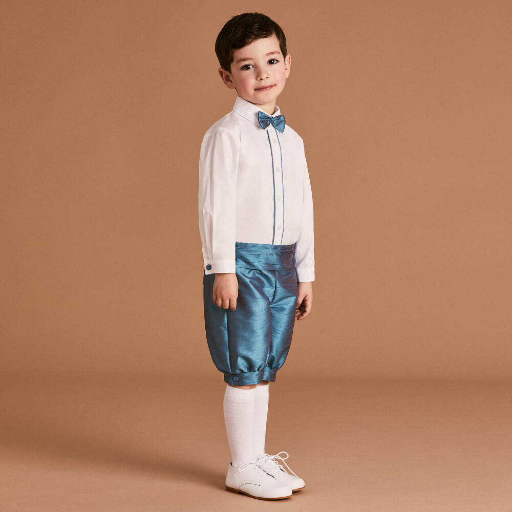 Beatrice & George-Boys Blue Knickerbocker Shorts Set | Childrensalon Outlet