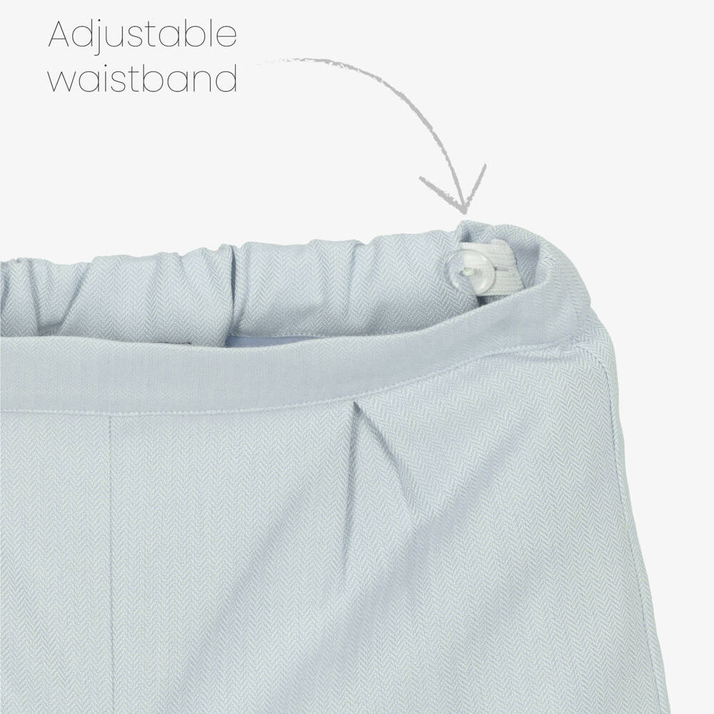 Beatrice & George-Boys Blue Patterned Polo & Shorts Ensemble | Childrensalon Outlet