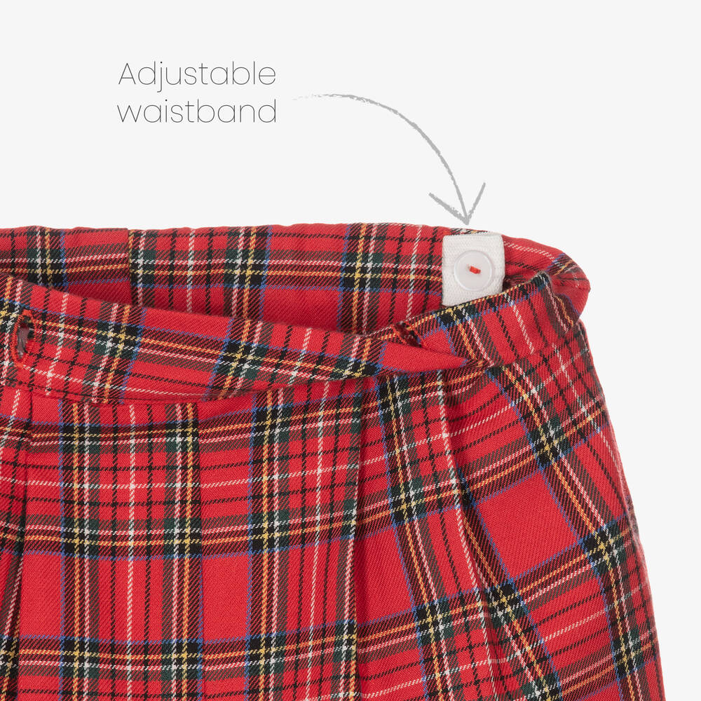 بياتريس آند جورج-بدلة رسمية أطفال ولادي قطن تارتان لون أحمر و أزرق | Childrensalon Outlet