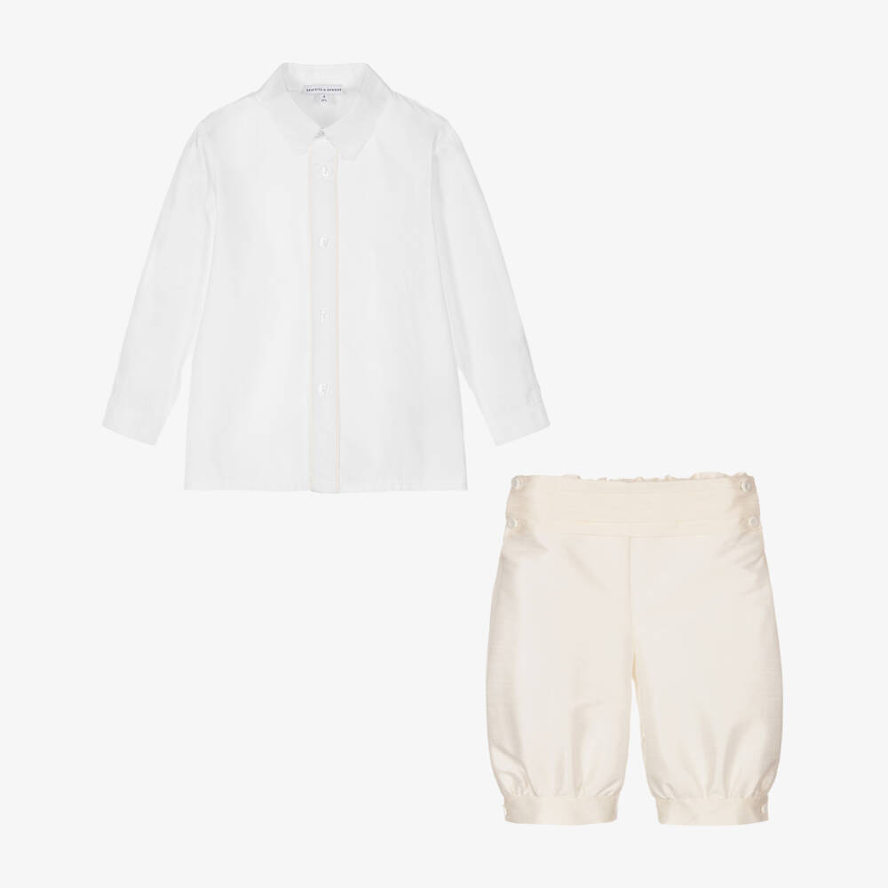 Beatrice & George-Boys Champagne Knickerbocker Shorts Set  | Childrensalon Outlet