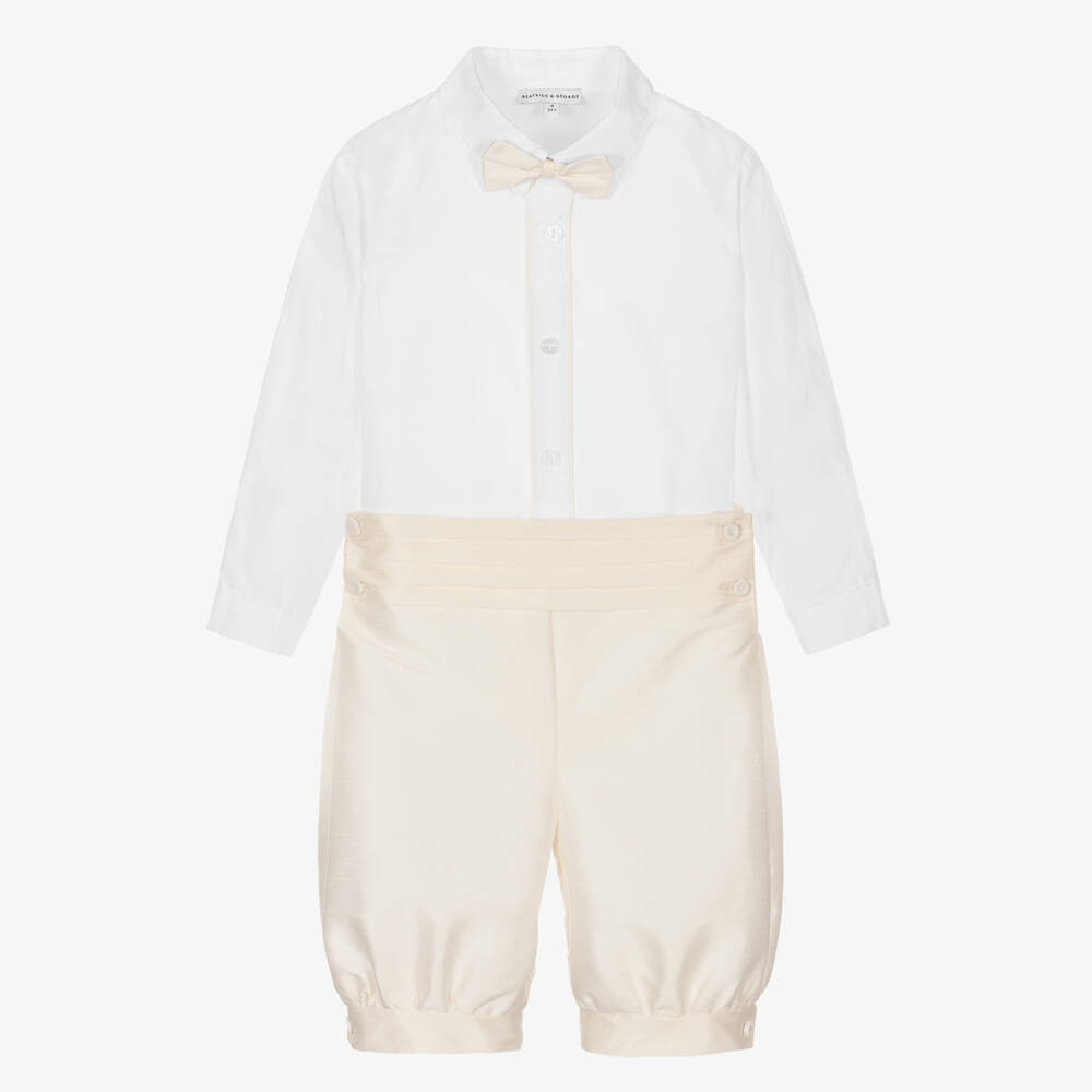 Beatrice & George - Boys Champagne Knickerbocker Shorts Set  | Childrensalon