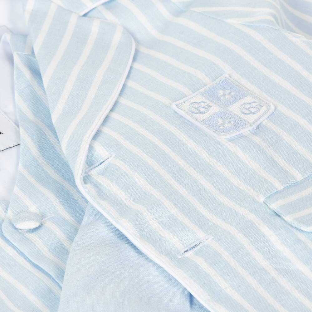 Beatrice & George-Boys Classic Blue Striped Ensemble | Childrensalon Outlet